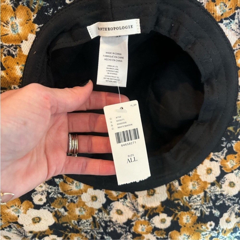Anthropologie Black and Gold Floral Hat - Picture 4 of 4